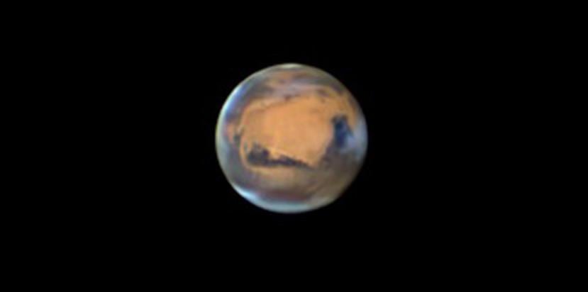 Foto del Planeta Rojo tomada desde Aguadilla. (Efraín Morales / Sociedad de Astronomía del Caribe)
