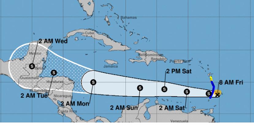 Las autoridades declararon una alerta por tormenta en Martinica, Santa Lucía y San Vicente y las Granadinas. (Captura / NOAA)