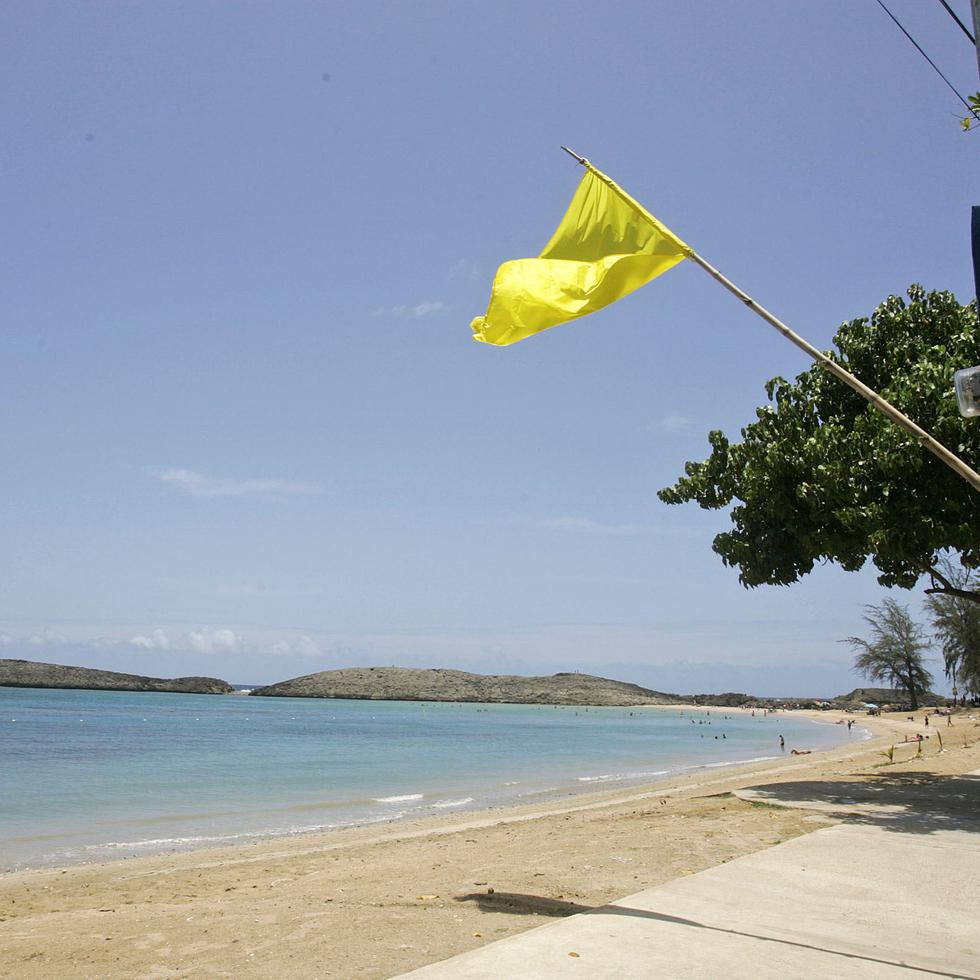 La bandera amarilla es colocada cuando se detecta una playa donde la concentración de enterococos supera el umbral de 70 colonias por mililitro.