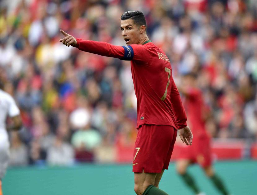 Cristiano Ronaldo durante un partido de Portugal contra Suiza el 5 de junio de 2019. (AP/Martin Meissner)