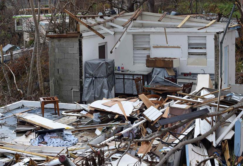 Una casa en el municipio de Maunabo fue destrozada por el huracán María.