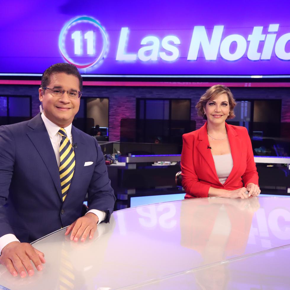 Ricardo Currás y Celimar Adames, periodistas anclas de "Las Noticias" de TeleOnce.