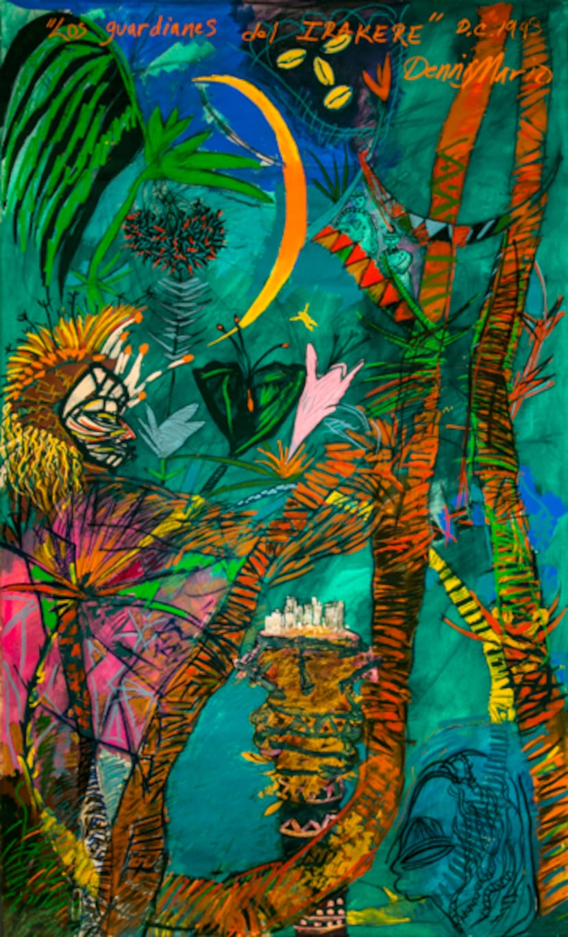 Obra "Los guayacanes del Irakere", del artista Dennis Mario, que estará en la exposición “Bocados visuales del Caribe Indo Afro Hispano”.