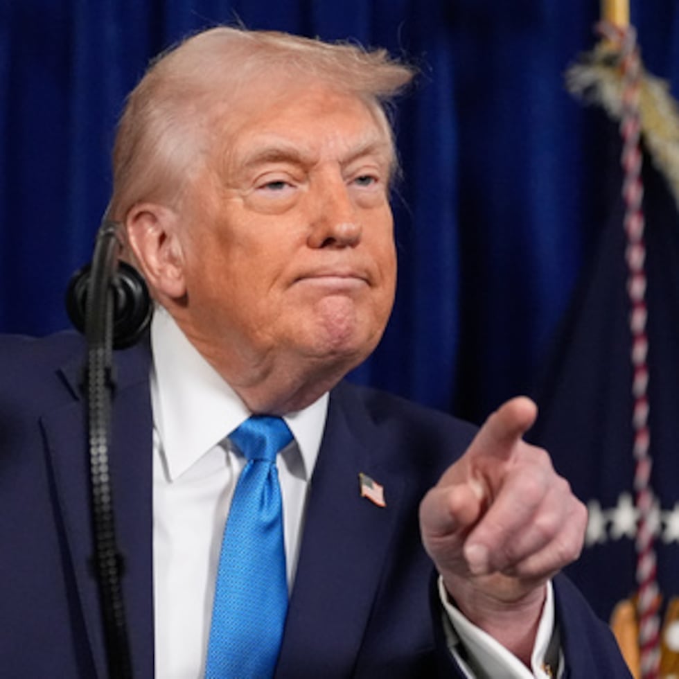 El presidente Donald Trump durante la conferencia de prensa en que habló sobre la intervención militar en Venezuela.