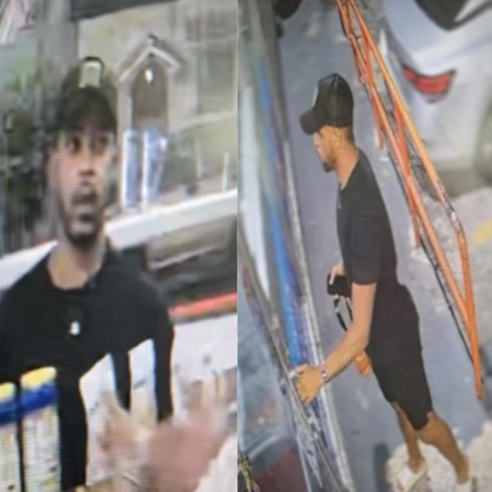 Imagen divulgada por la Policía sobre sospechoso de robo a turista en Santurce.