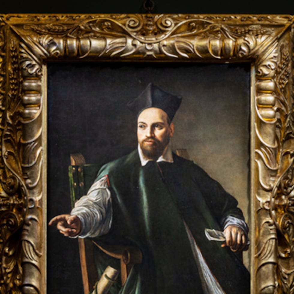 Esta imagen difundida por el Ministerio de Cultura italiano el martes 10 de marzo de 2026 muestra el óleo sobre lienzo "Retrato de monseñor Maffeo Barberini" del pintor barroco italiano Michelangelo Merisi da Caravaggio.