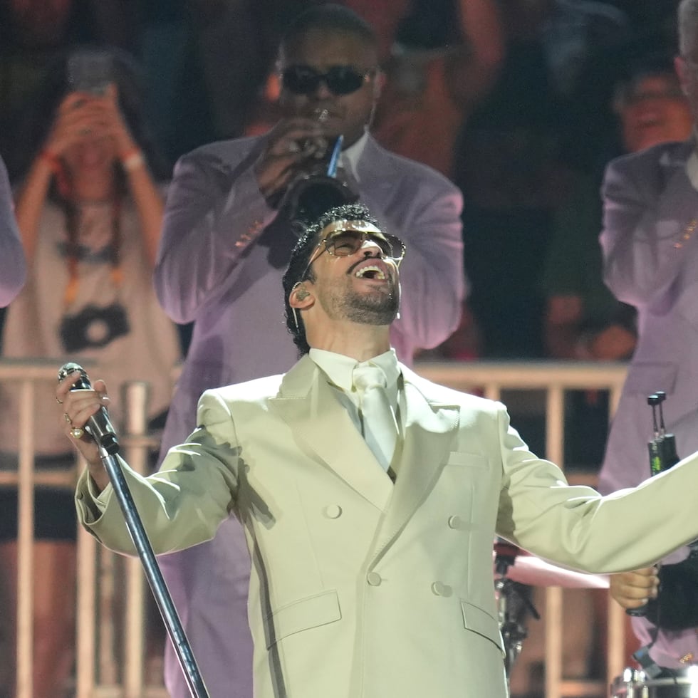 Bad Bunny en su debut en Brasil. (AP Photo/Andre Penner)