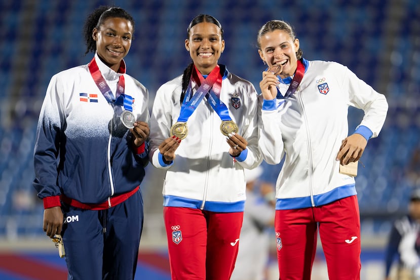Las boricuas Fabiola Declet y Alysbeth Félix ganaron bronce y oro, respectivamente, en el heptatlón.