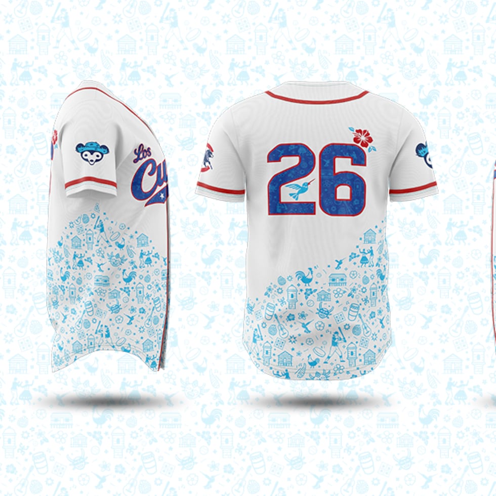 Diseño de Jonathan Ortiz para el Día de la Herencia Puertorriqueña en Wrigley Field, hogar de los Cubs de Chicago.