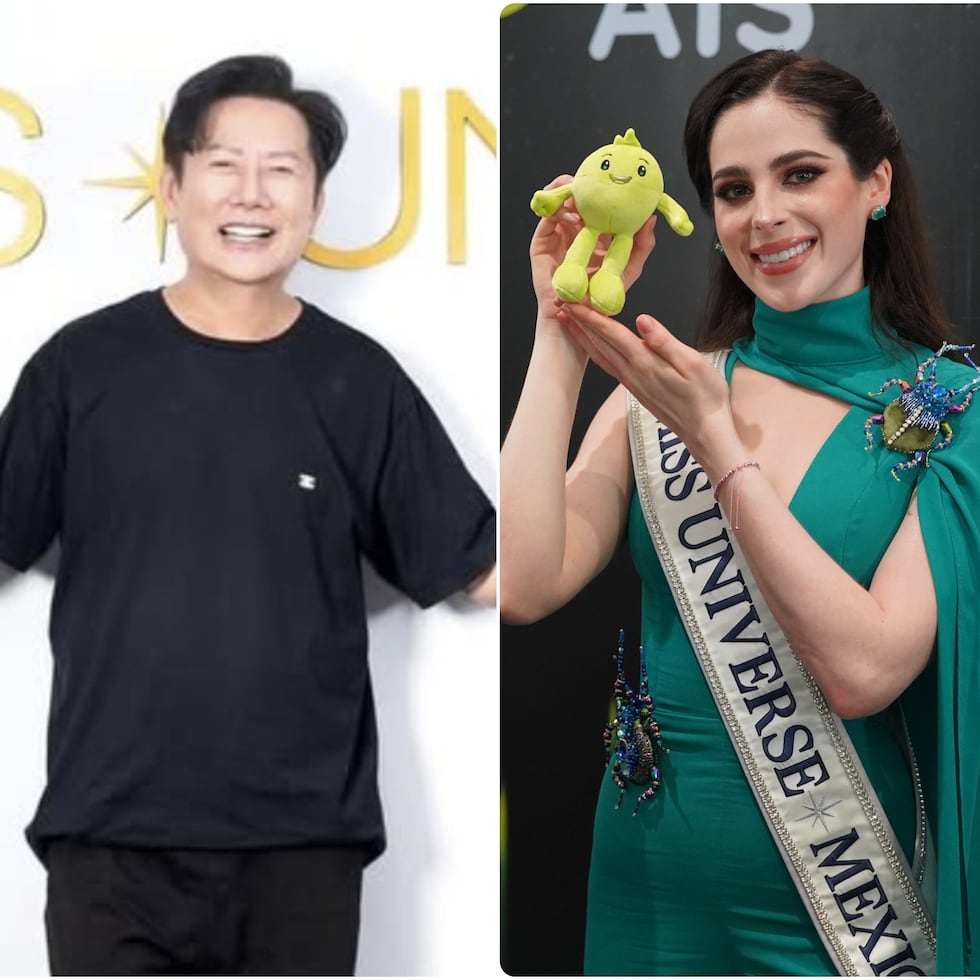 El director de Miss Universe Tailandia, Nawat Itsaragrisil y Miss Universe Fátima Bosh. (Organización Miss Universe)