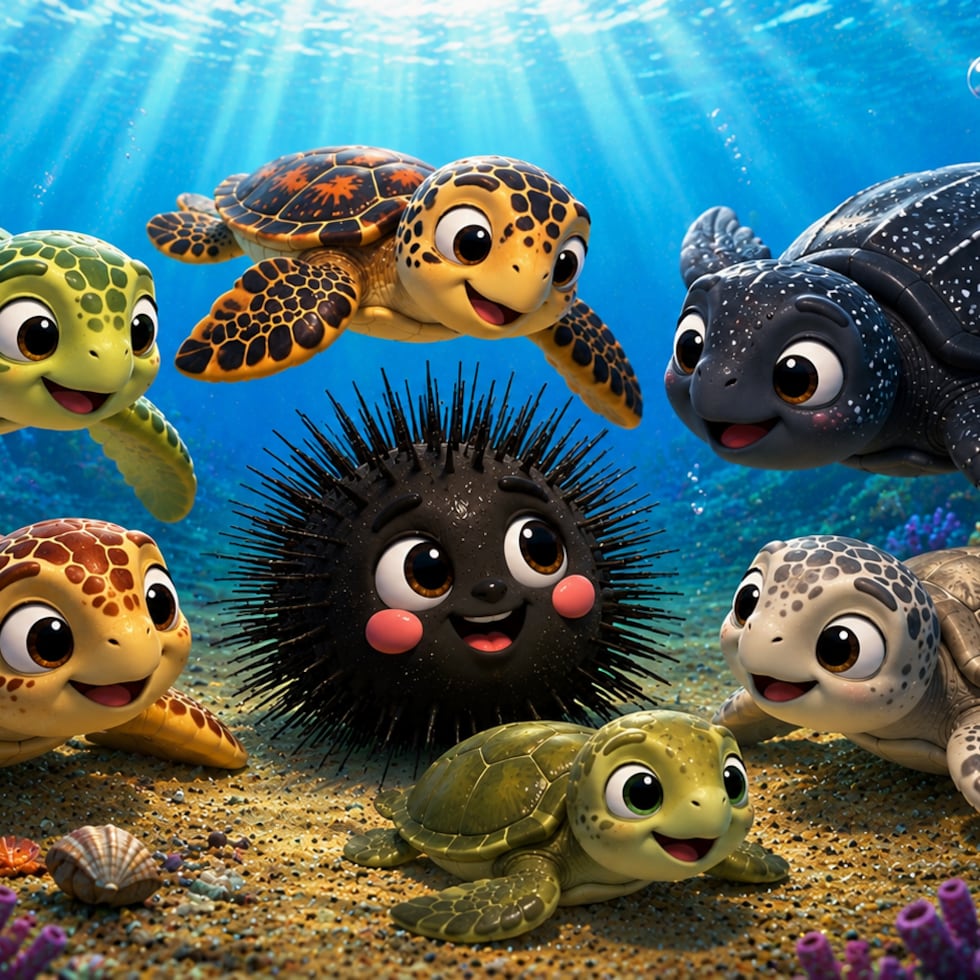 “Ericín”, un erizo negro y protagonista de la serie de cuentos infantiles, busca sembrar conciencia sobre la importancia y conservación de las especies marinas.