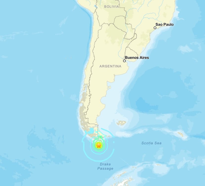 El terremoto se reportó al sur de Chile y Argentina.