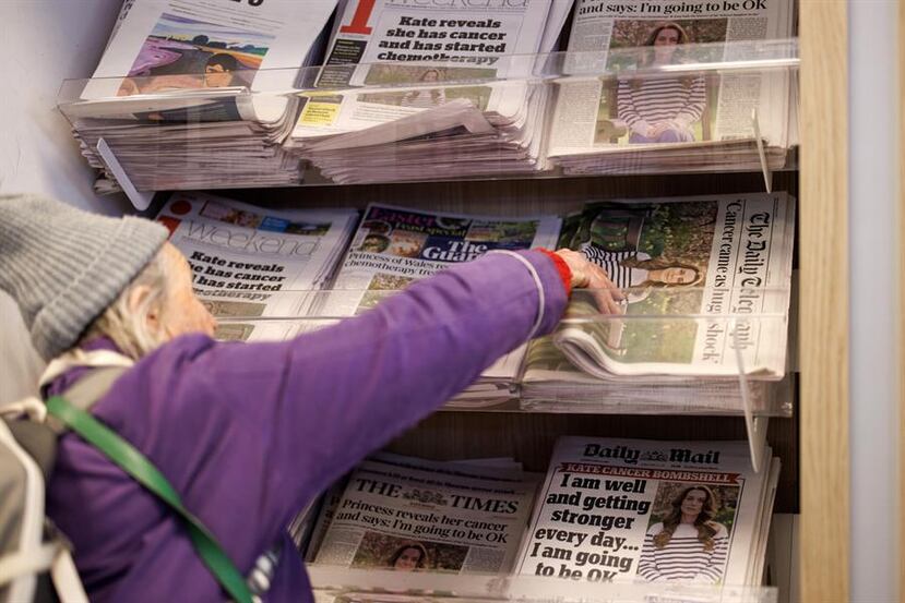 La noticia del estado de salud de la princesa de Gales acaparó todos los medios en Inglaterra.