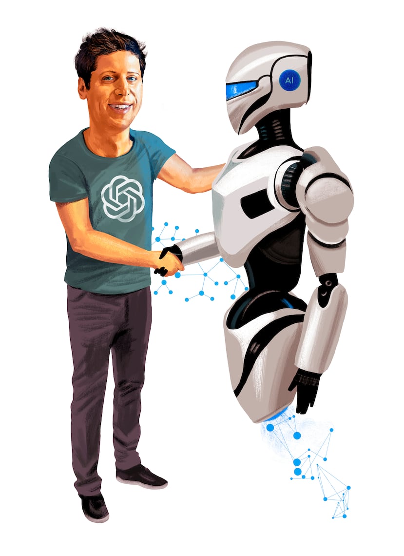 Ilustración de Sam Altman, presidente ejecutivo de OpenIA.