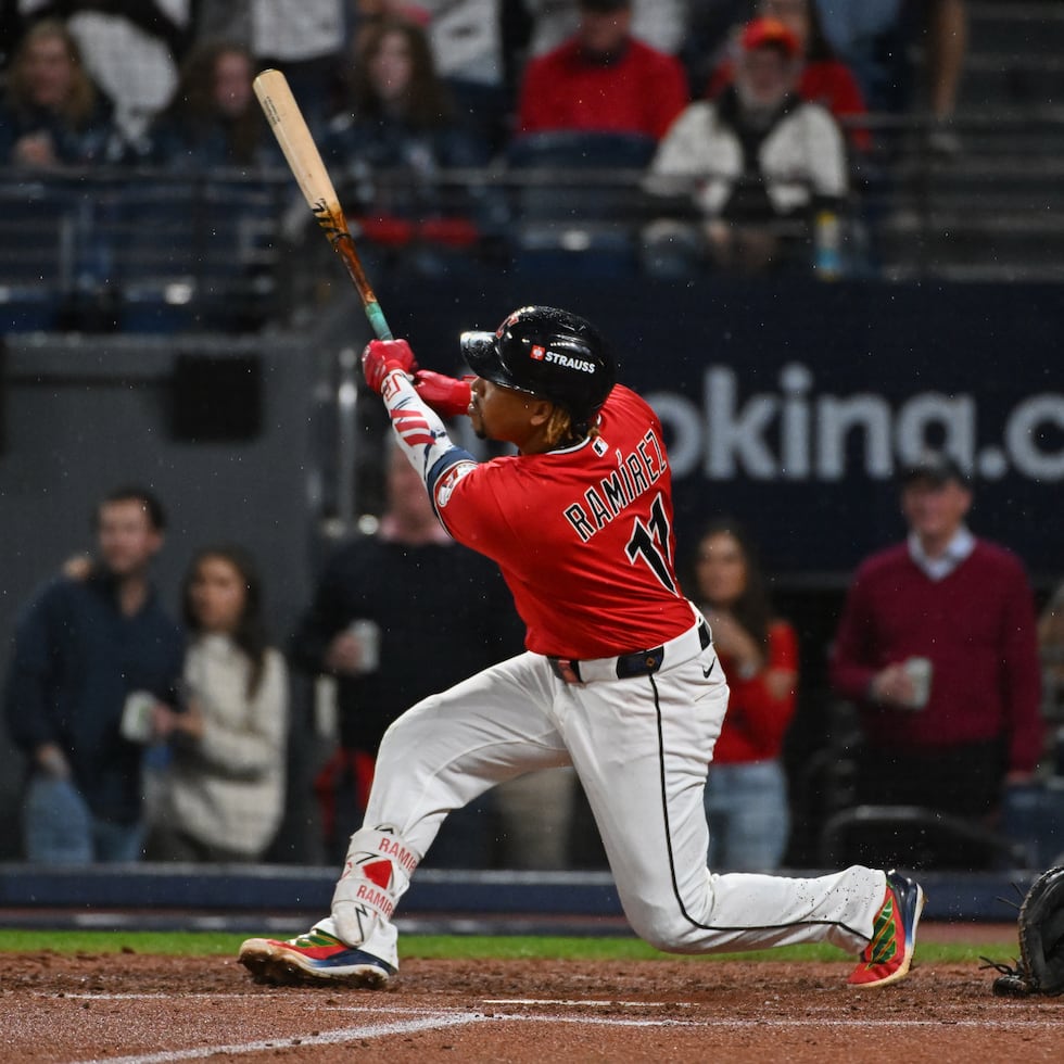 José Ramírez totaliza dos jonrones y ocho carreras remolcadas en estos playoffs con los Guardians.