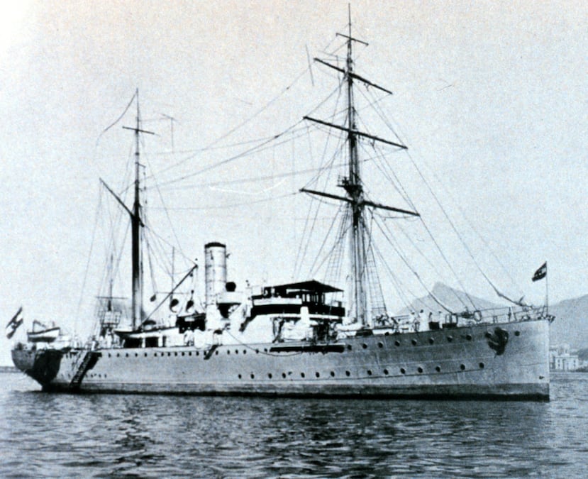 Visita a San Juan del barco nazi Meteor en enero de 1938.