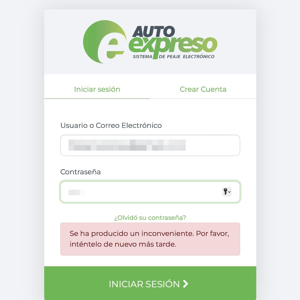 Message displayed on the Auto Expreso website.