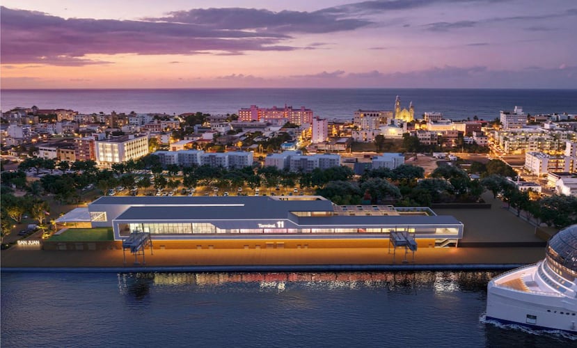 Vista aérea de los nuevos de cruceros en la capital.