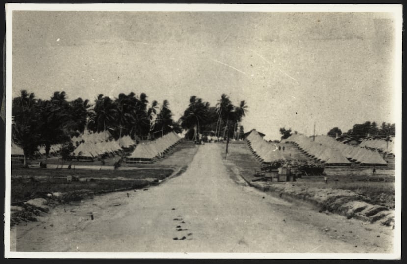 Campamento "Las Casas", en Barrio Obrero - Santurce, durante la Primera Guerra Mundial, en 1917.