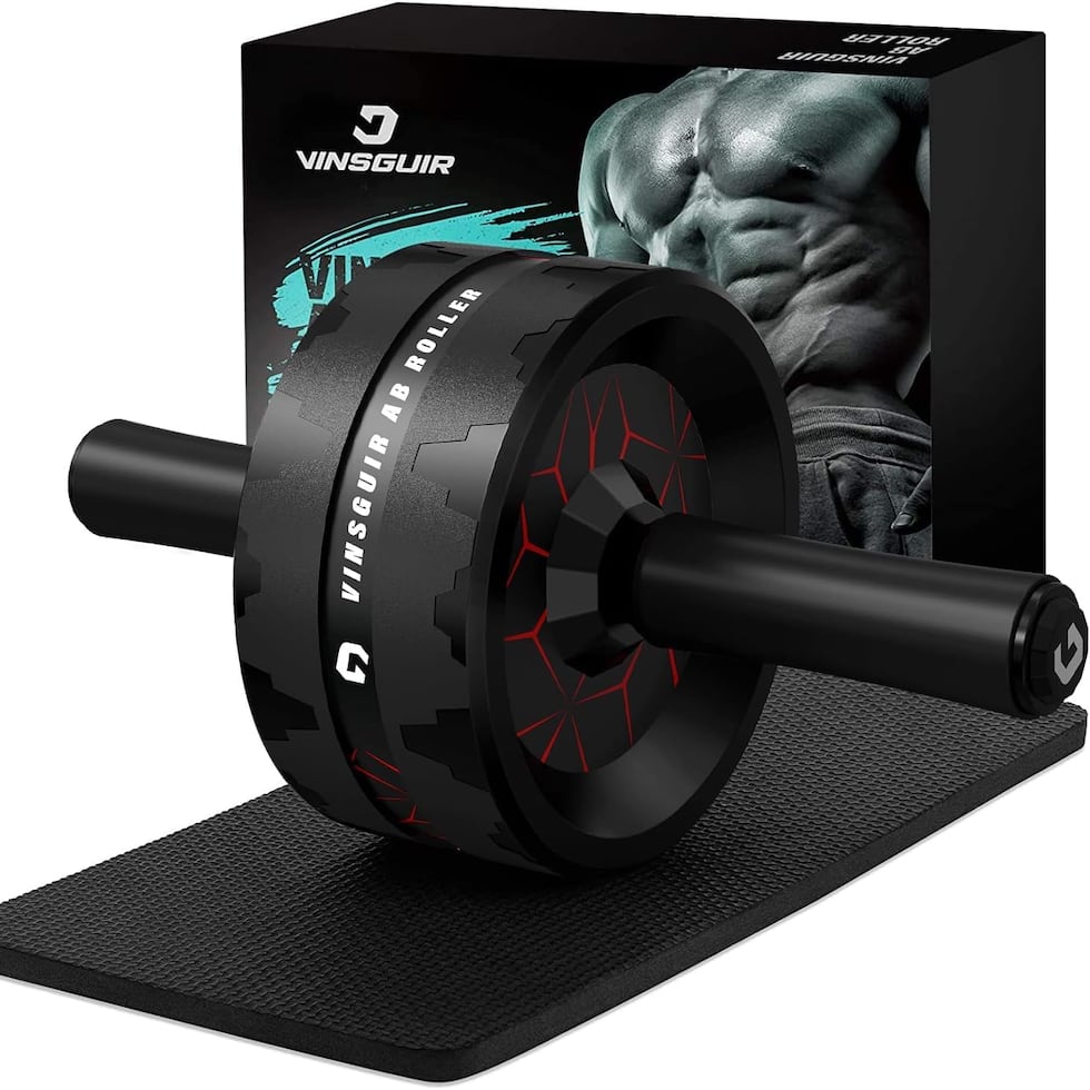 Rodillo para trabajar abdominales, el área del "core" y cuerpo completo, marca Vinsguir. (Amazon)