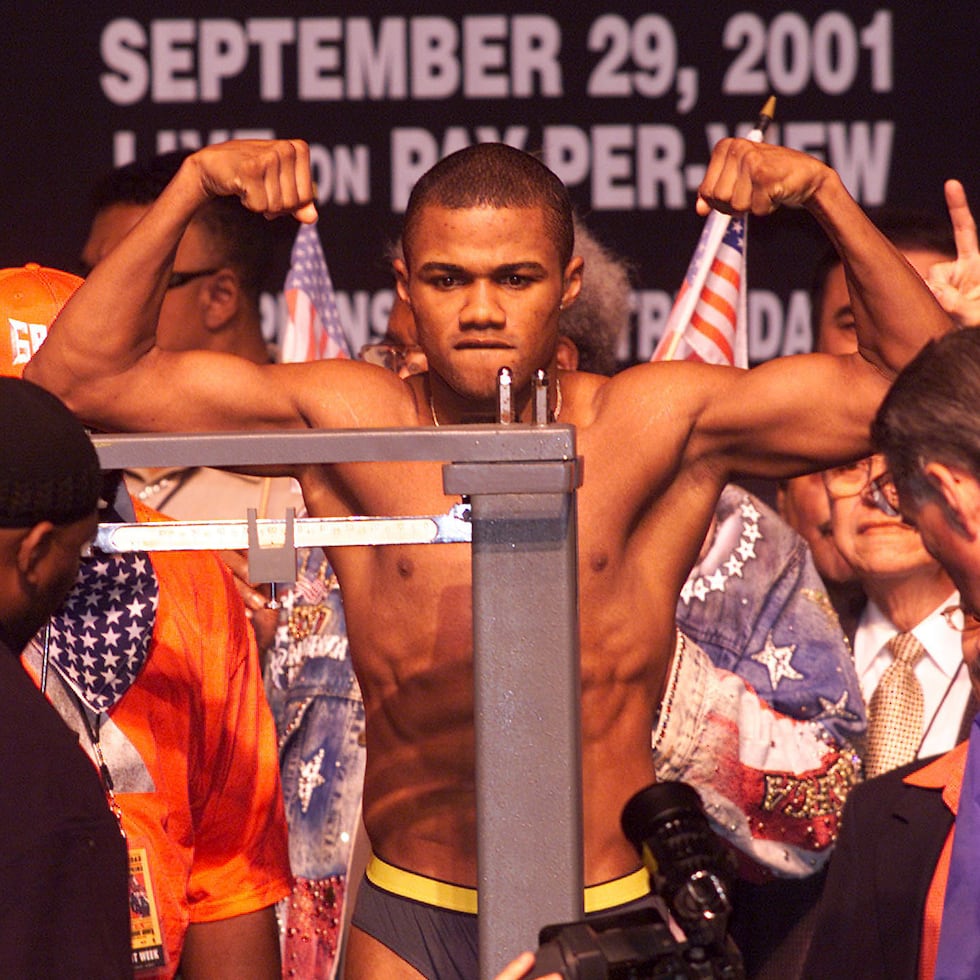 Félix "Tito" Trinidad during the weigh-in prior to his bout against Bernard Hopkins.