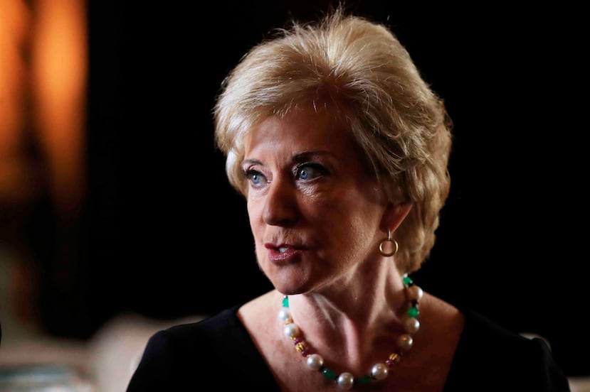 La dimisión de Linda McMahon será efectiva el viernes, 12 de abril. (AP)