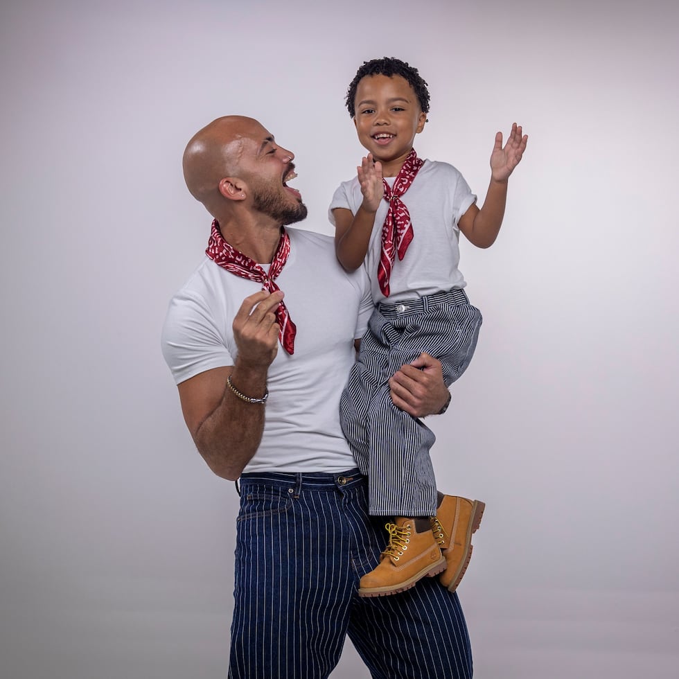 Andrés Waldemar and his nephew Dhaemien Andrés López, who participated in the Apple ad for Bad Bunny's SuperBowl.