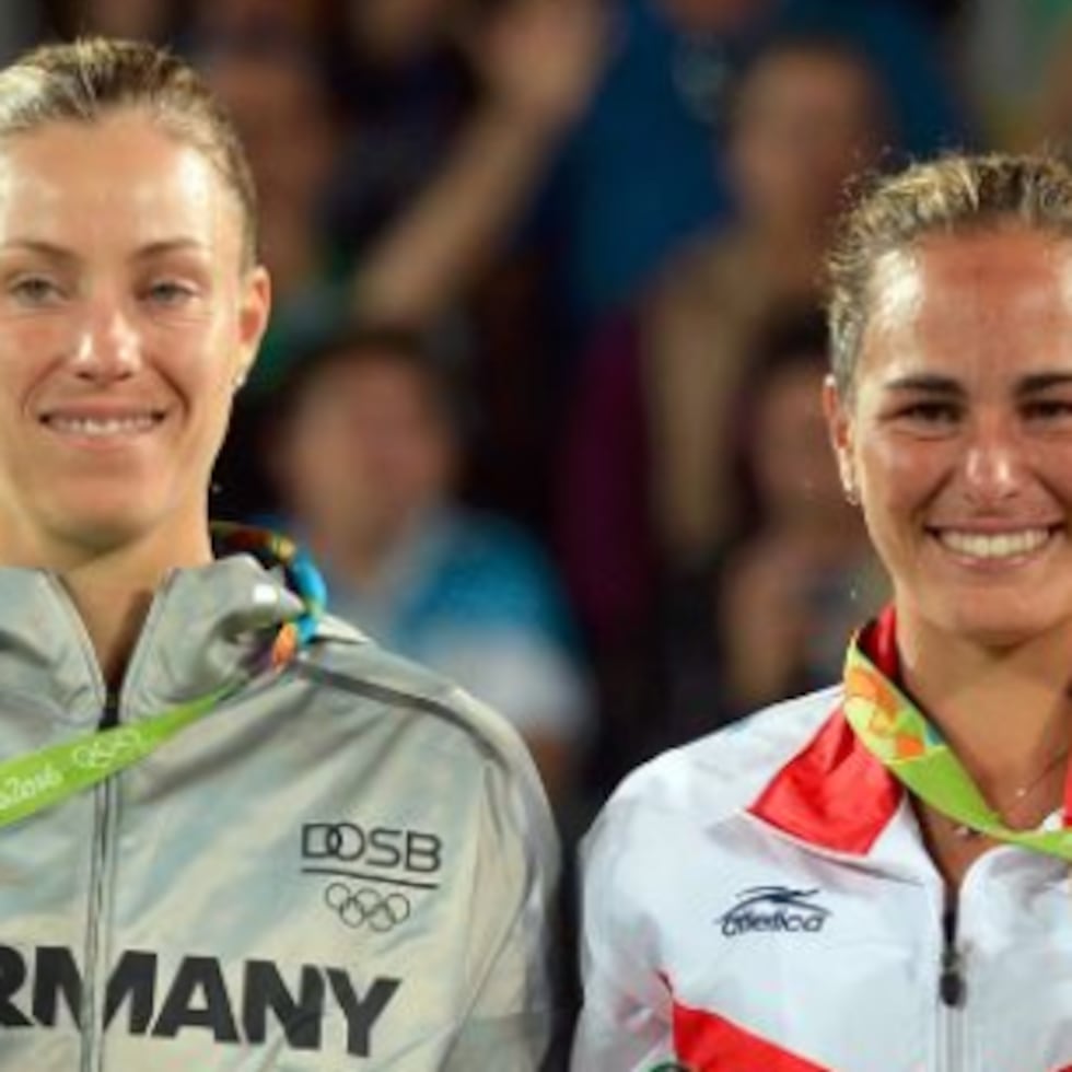Kerber y Puig durante la premiación en Río 2016.