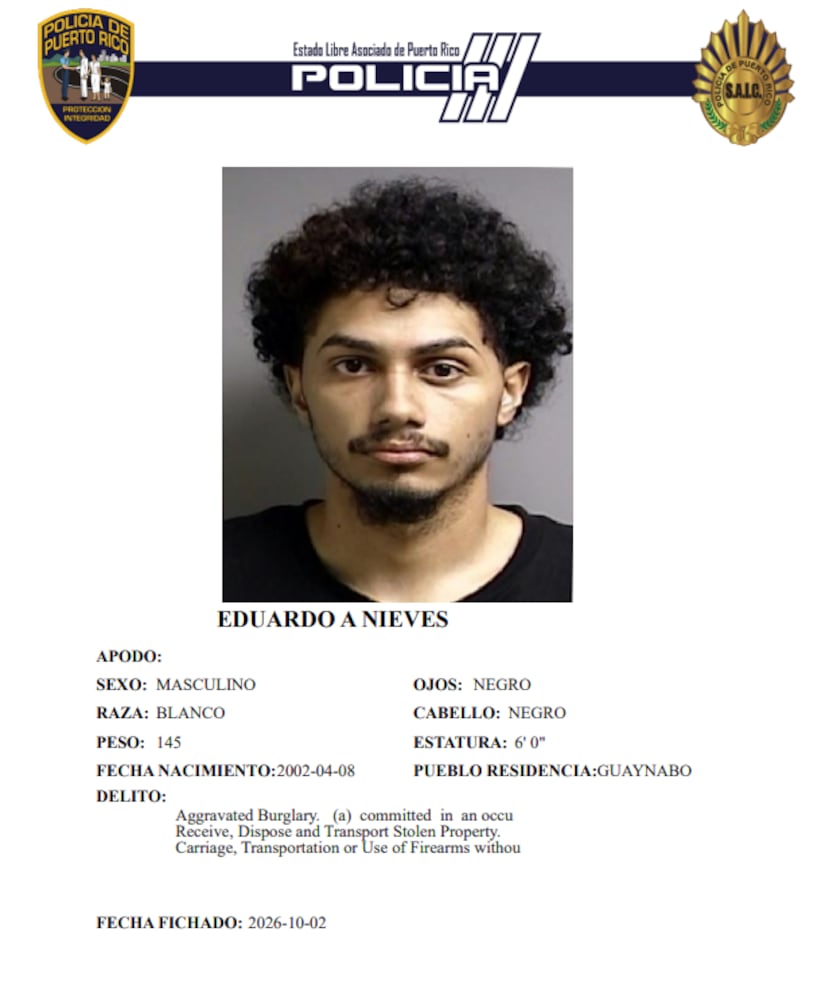 Eduardo A. Nieves, de 24 años, residente en Guaynabo.