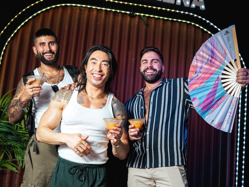 Los protagonistas del episodio dedicado a Puerto Rico de "Grindr Presents: Host or Travel" son, de izquierda a derecha ____, ____ y Cristhian Torres Toro. (Foto: Grindr)