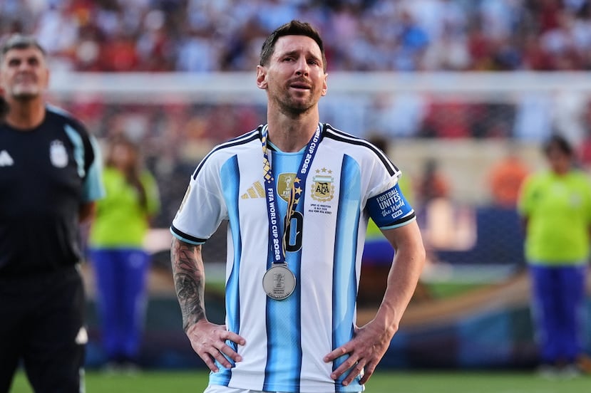 Messi llora en la final del último mundial.