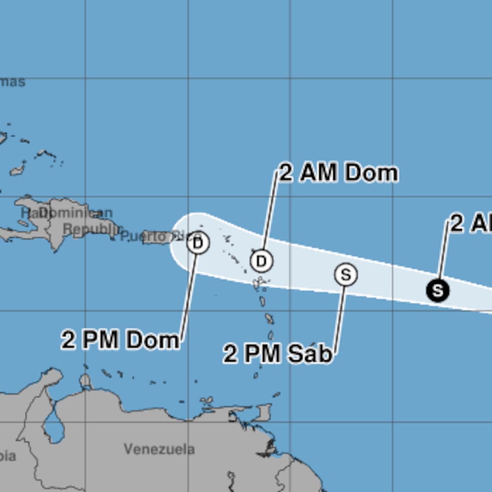 La tormenta tropical Dolly continúa moviéndose rápidamente hacia el oeste en el Atlántico.