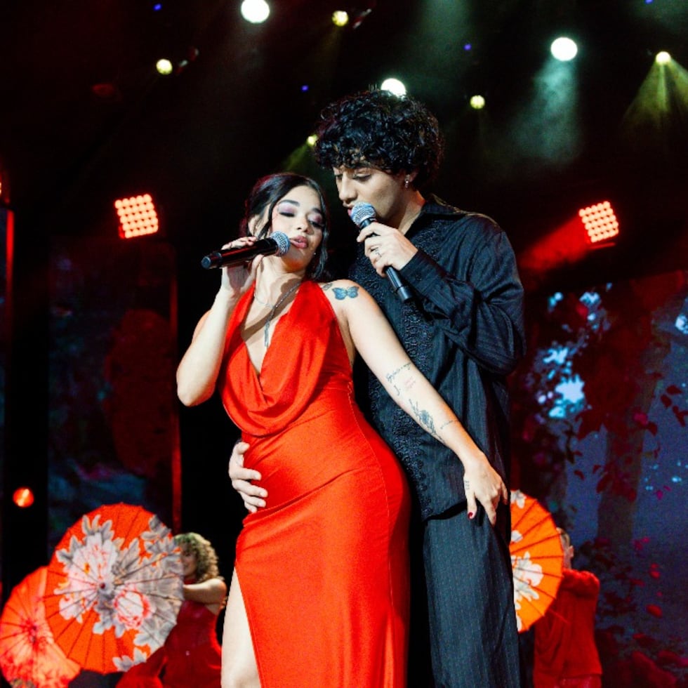 Taishmara y Santiago David en una de las galas de "Objetivo Fama".