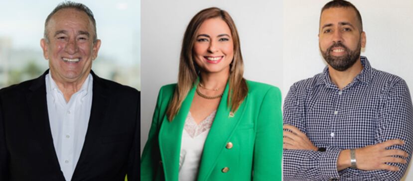 Desde la izquierda, Manuel Cidre, secretario del Departamento de Desarrollo Económico y Comercio; Soraya Morón Vélez, secretaria auxiliar de Emprendimiento y Desarrollo de Negocio; y Marcos Quevedo, gerente del Programa de Desarrollo Artesanal.