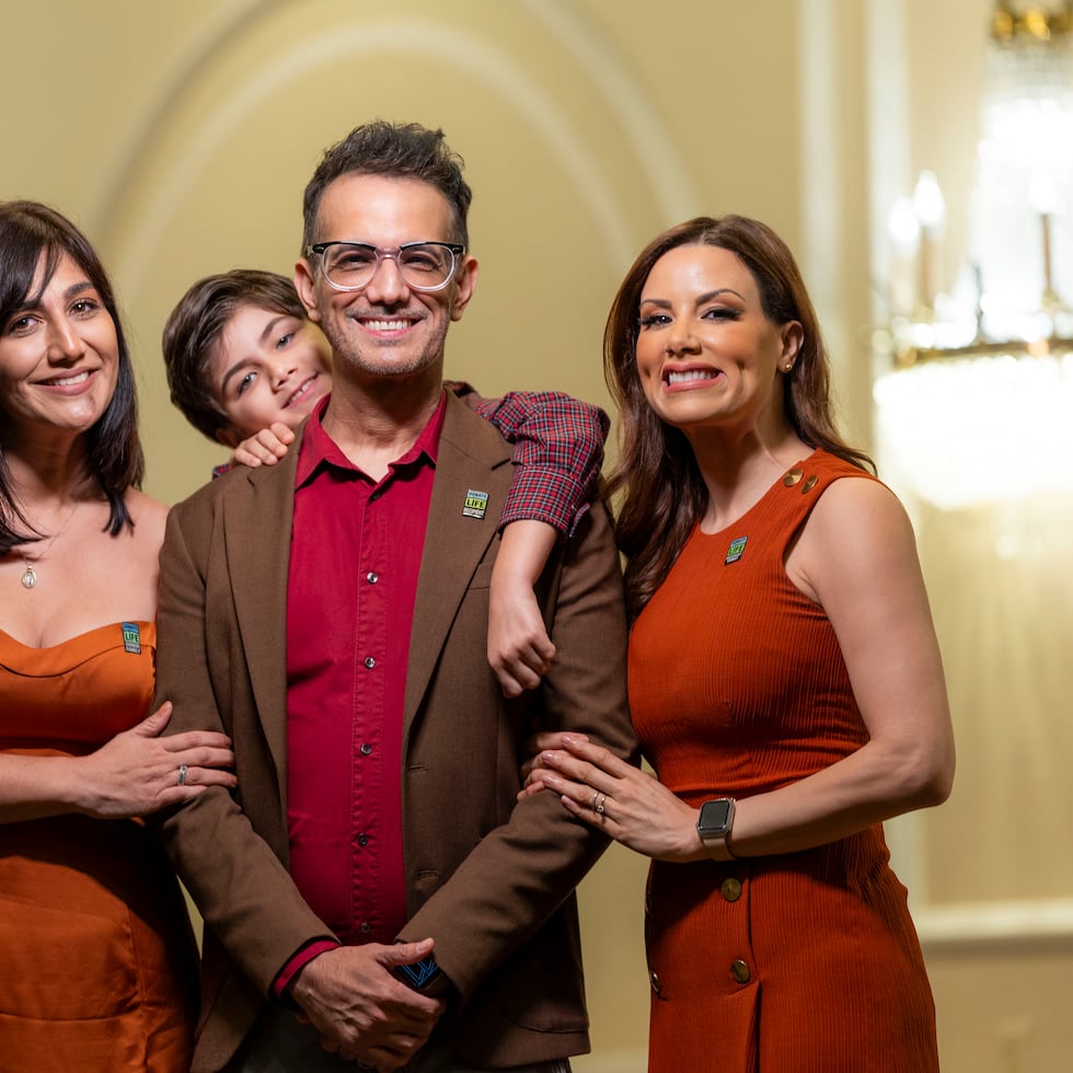 Shanira Blanco, su esposo Augusto Ayala, su hijo Mateo y su cuñada, Cynthia Ayala.