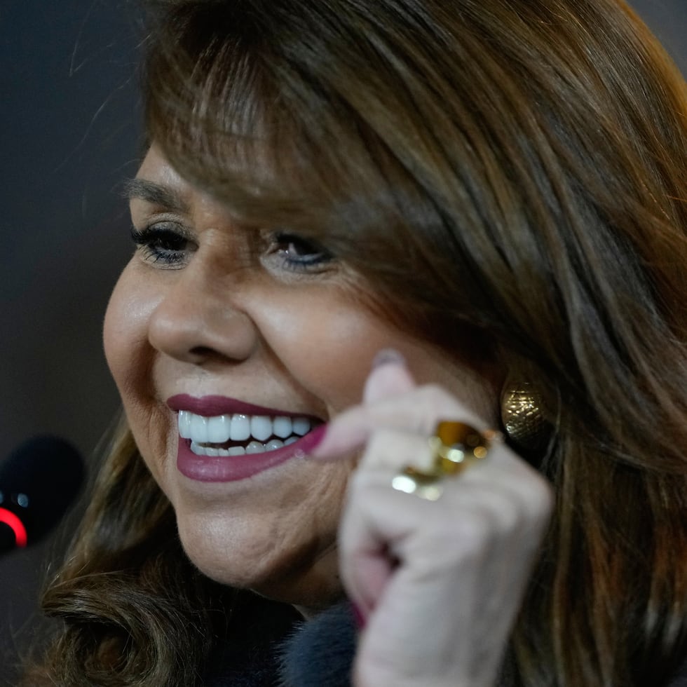 La senadora paraguaya Celeste Amarilla durante una rueda de prensa, el martes.