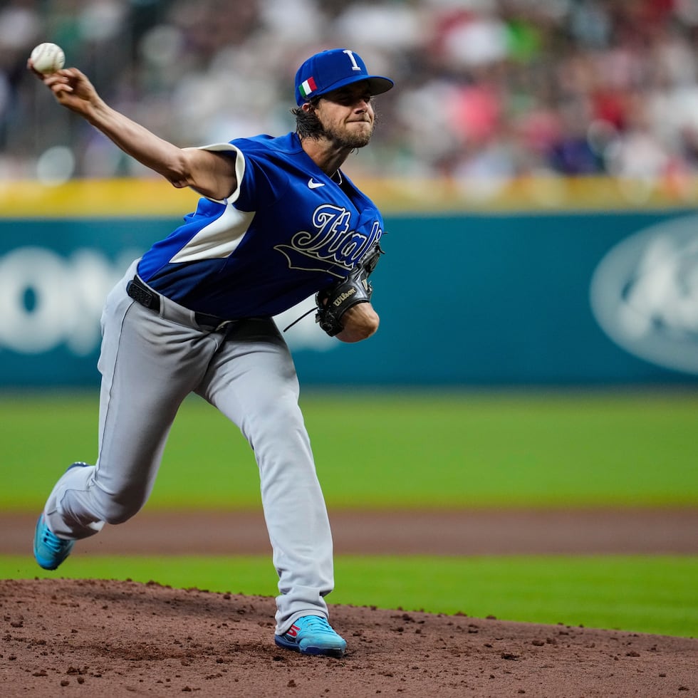 El lanzador italiano Aaron Nola se apuntó la victoria en el cierre de la fase de grupos ante México el 11 de marzo.