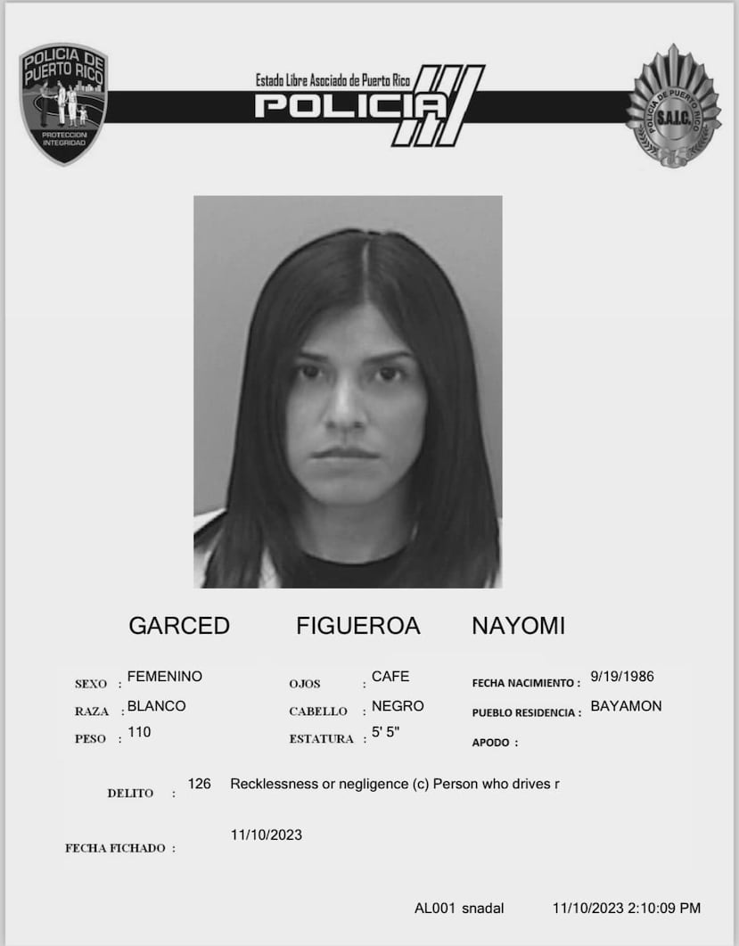 Nayomi Garced Figueroa fue sentenciada a 15 años de prision por la muerte de un conductor y dejar paraplejica a su acompañante en noviembe de 2022.