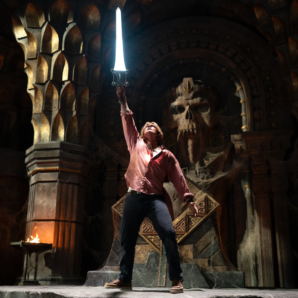 This image released by Amazon MGM Studios shows Nicholas Galitzine in a scene from "Masters of the Universe." (Amazon MGM Studios via AP)