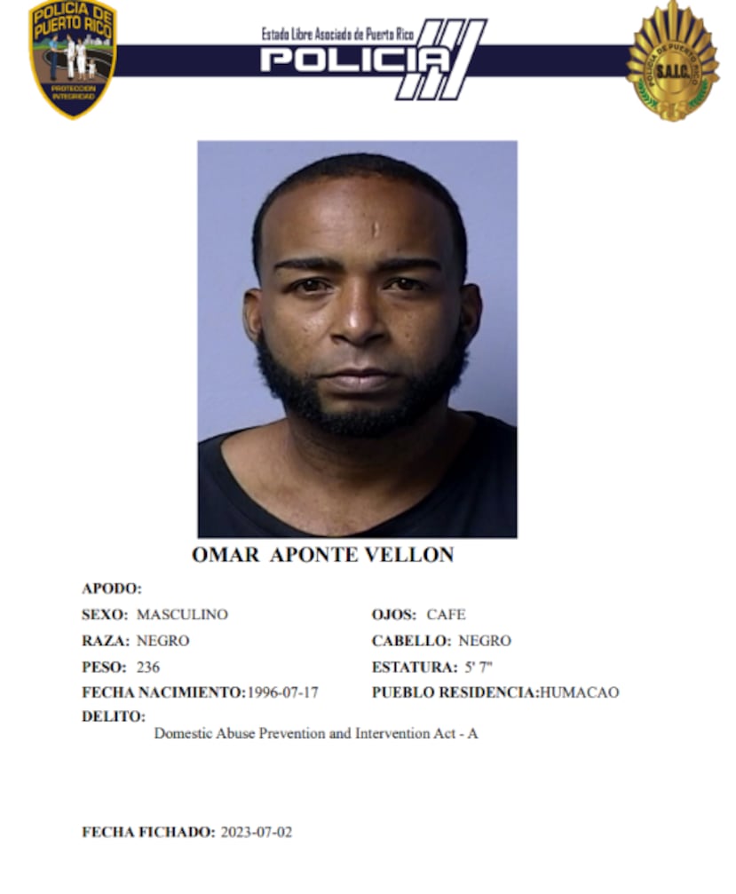 Omar Aponte Vellón había sido fichado por la Policía de Puerto Rico.