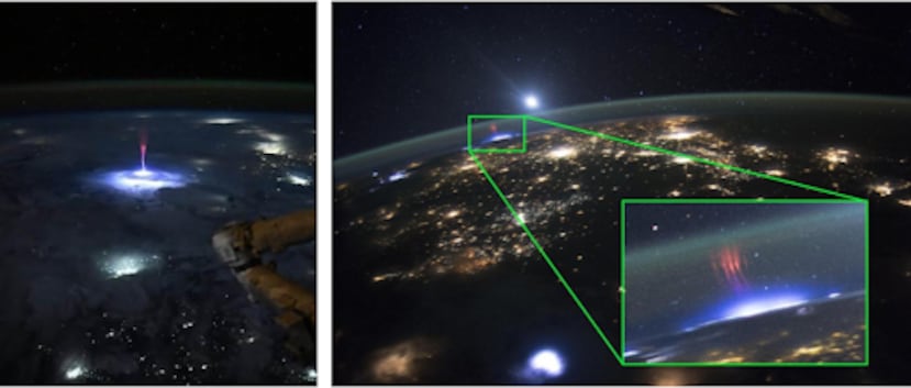 “Gigant Jet Lighting” captado por astronautas de la NASA.