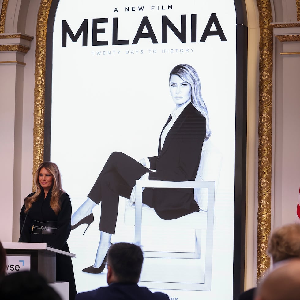 La primera dama de Estados Unidos, Melania Trump, en la promoción de su documental.