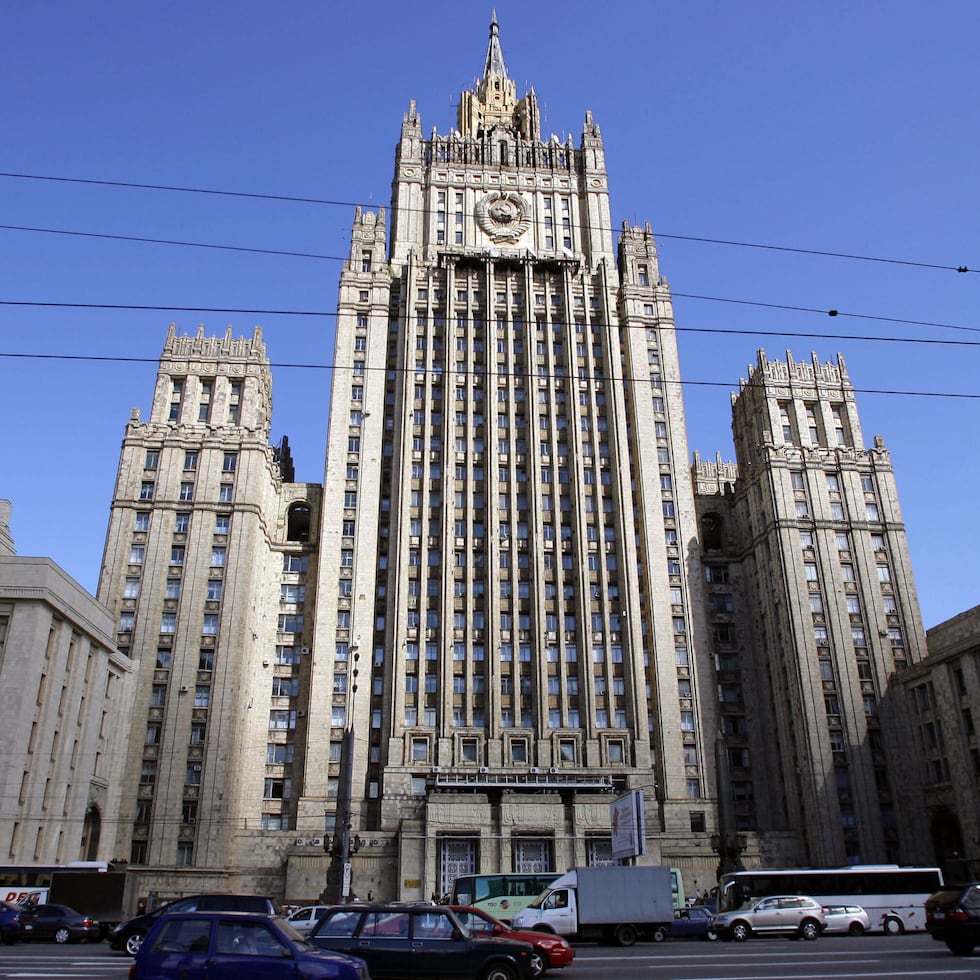 El edificio principal del Ministerio de Asuntos Exteriores de Rusia en el centro de Moscú.