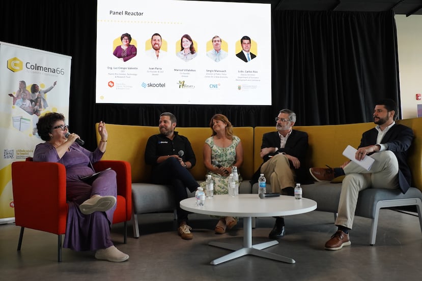 Panel moderado por Lucy Crespo, principal oficial ejecutiva del Fideicomiso para Ciencia, Tecnología e Investigación de Puerto Rico (FCTIPR)