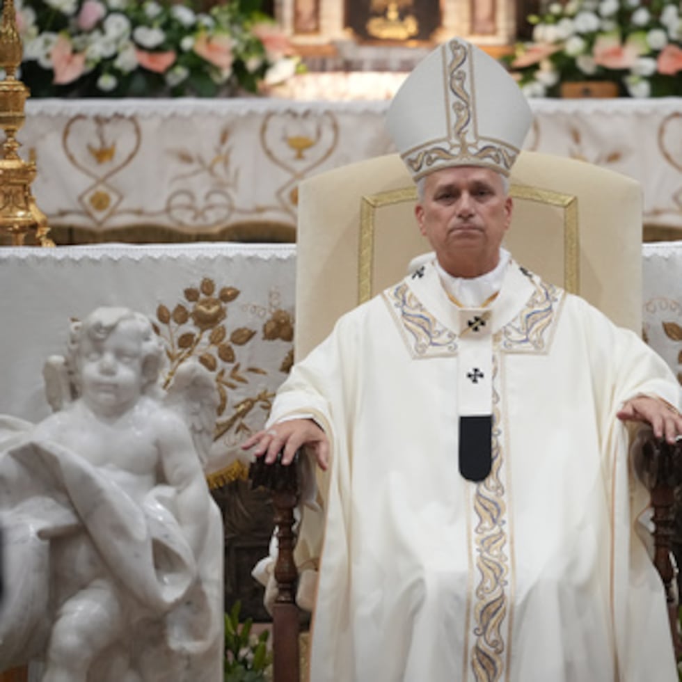 ARCHIVO - El papa León XIV celebra una misa en la Basílica Santuario de la Madre del Buen Consejo en Genazzano, en el centro de Italia, el lunes 7 de septiembre de 2026. (Foto AP/Andrew Medichini, archivo)