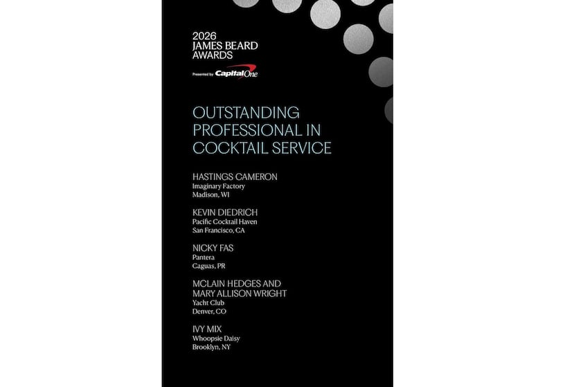 Nicky Fas fue nombrada como finalista de los Premios James Beard en la categoría de Excelente profesional en el servicio de coctelería.