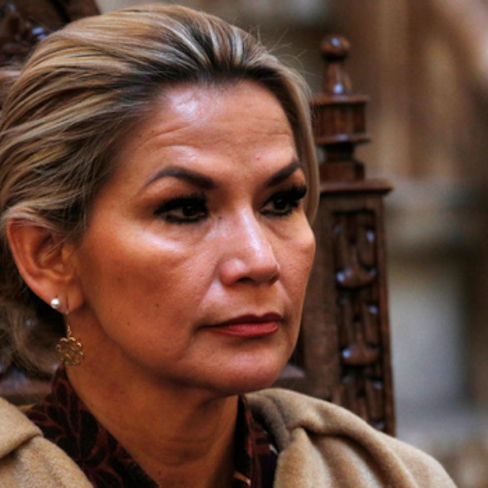 Archivo: Jeanine Áñez en ceremonia en La Paz, 2019.