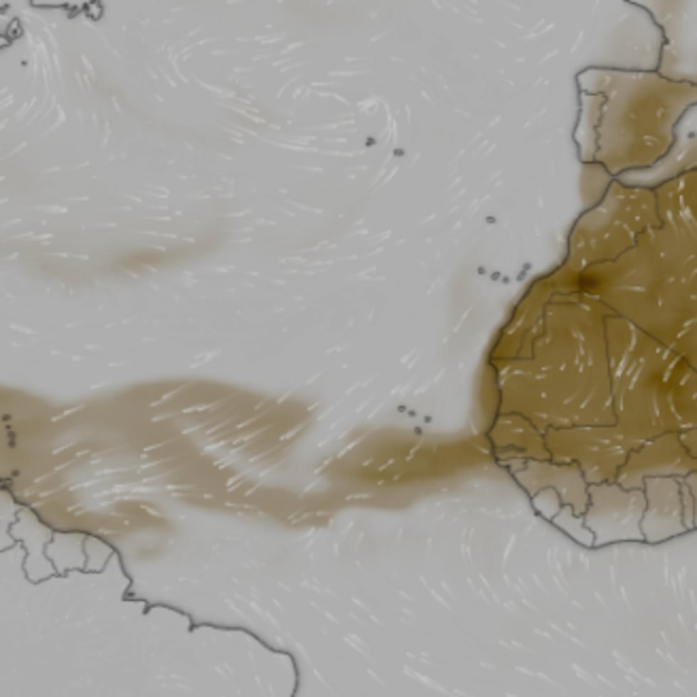 Imagen satelital que muestra el particulado a las 7:00 a.m. de este viernes.
