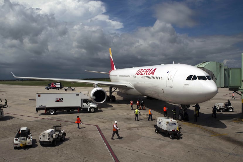 Imagen de un avión de la aerolínea española Iberia.