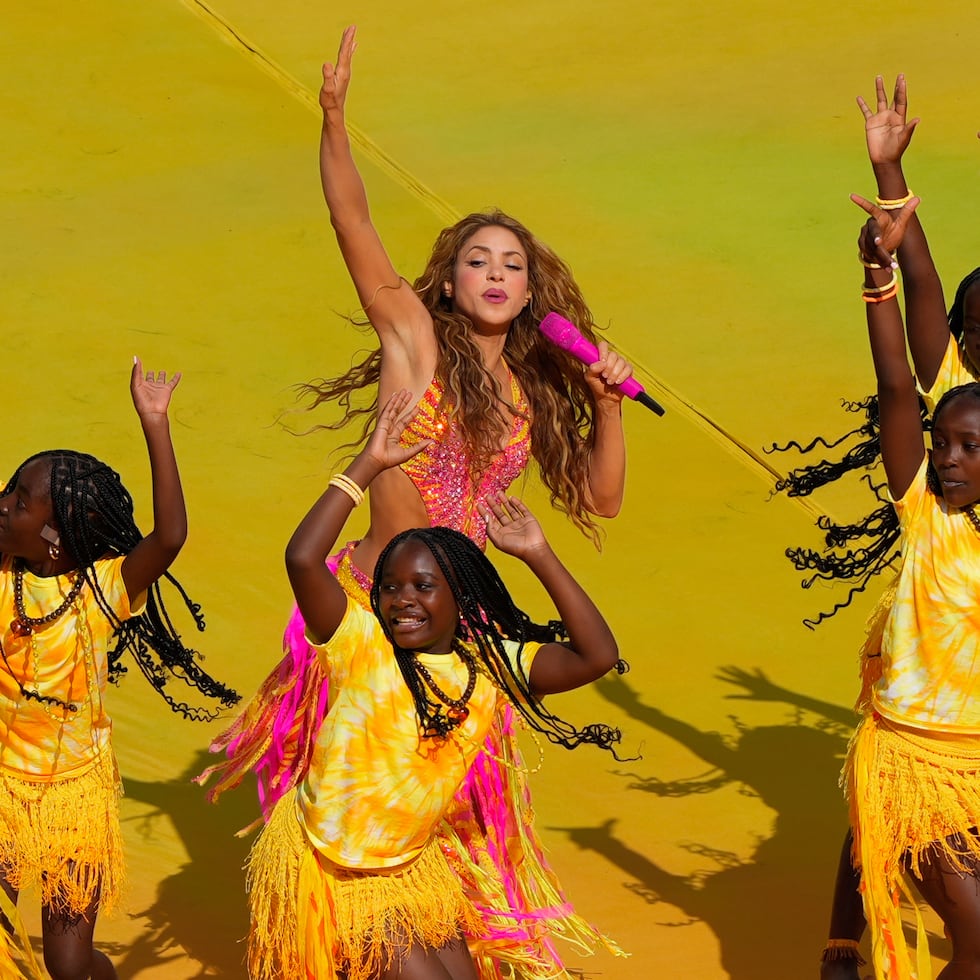 Shakira en el "show" de medio tiempo en la final del Mundial de Fútbol 2026 entre España y Argentina el domingo 19 de julio de 2026.